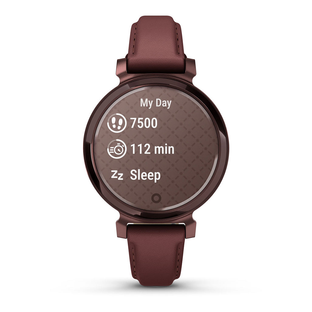 A Photo Of Garmin Lily 2 Classic - Dark Bronze with Mulberry Leather Band - 010-02839-03