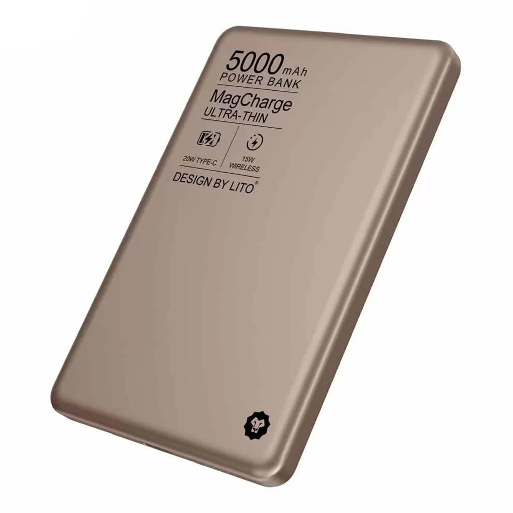 A Photo Of Lito LP01 5000mAh Wireless Magnetic Power Bank – 15W MagSafe Charging, 20W PD Fast Charge