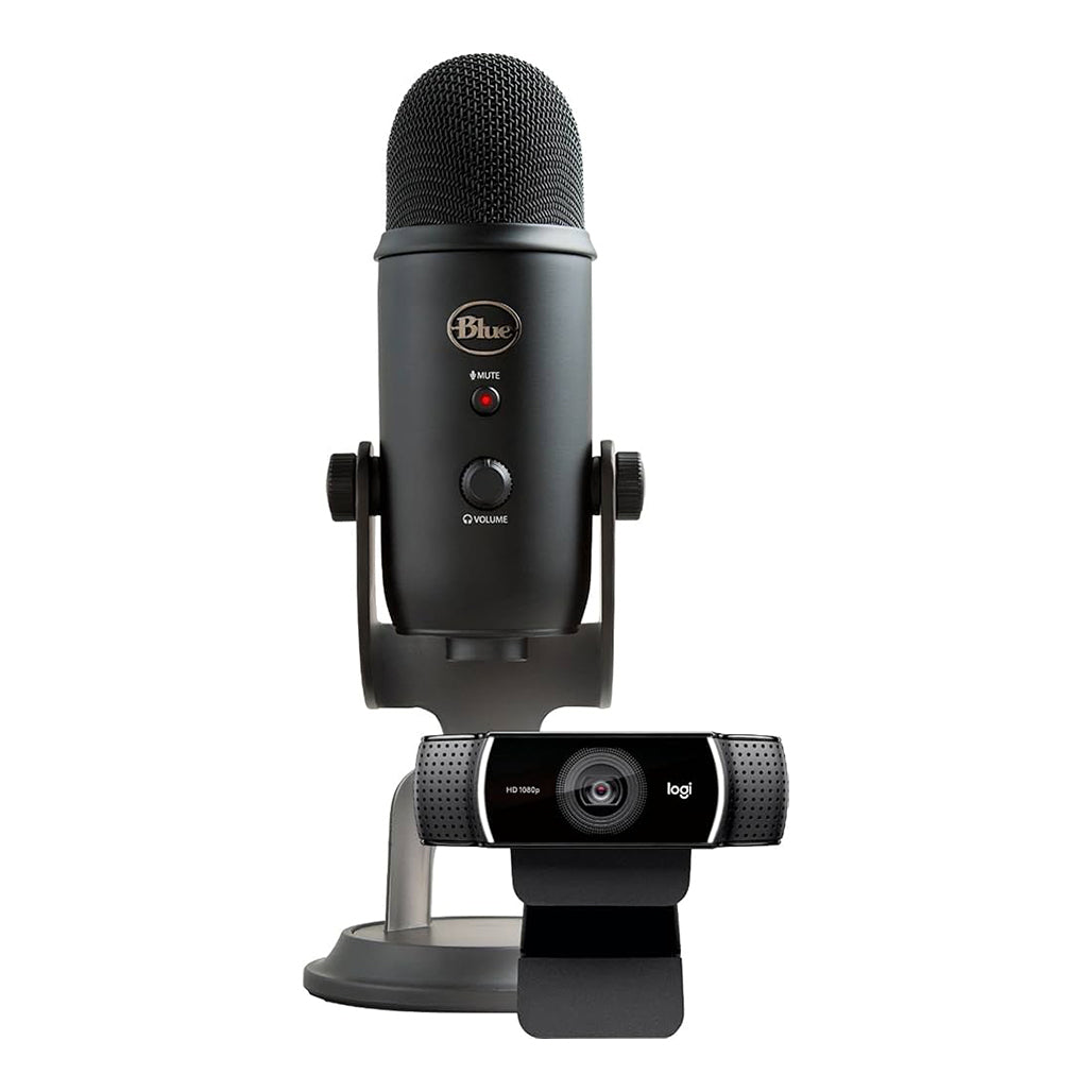 A Photo Of Logitech Pro Streamer Pack - Blue Yeti USB Microphone & C922 Pro HD Webcam