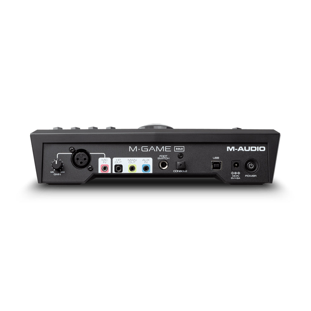 A Photo Of M-Audio - M-Game SOLO - USB Streaming Mixer with LED Lighting, Voice FX & Sampler