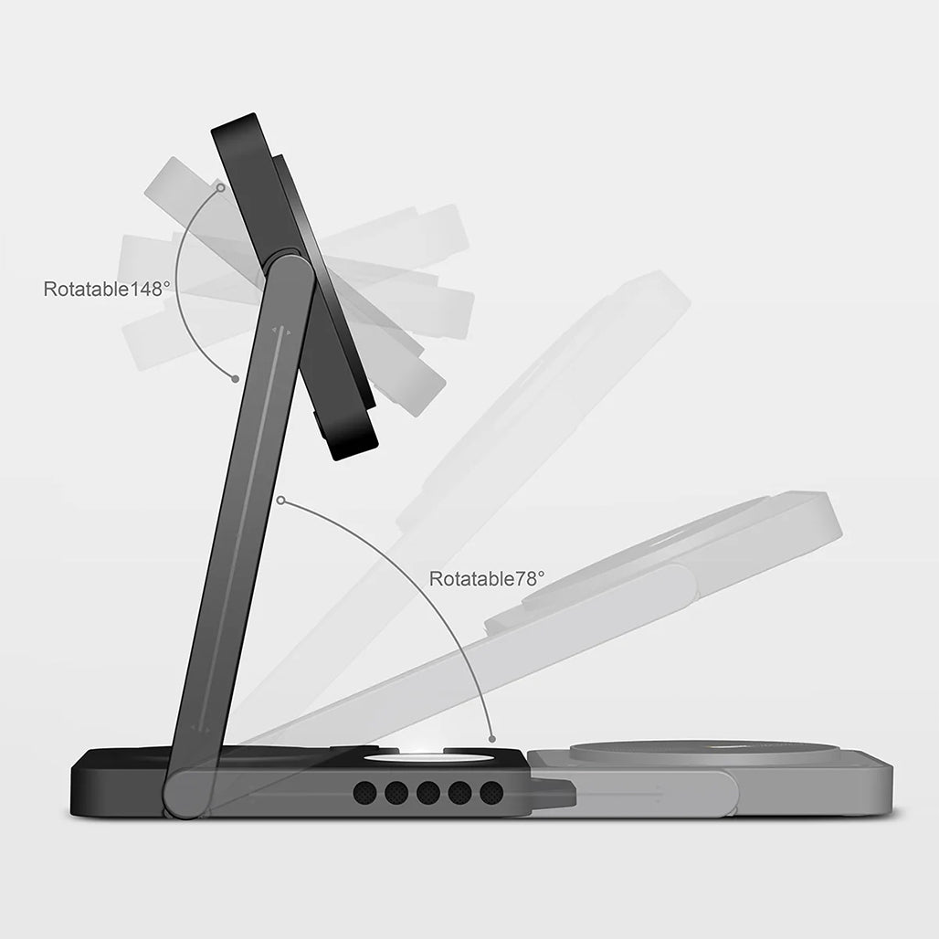 A Photo Of AULUMU M01 4-in-1 MagSafe Wireless Charging Station & Folding Pad