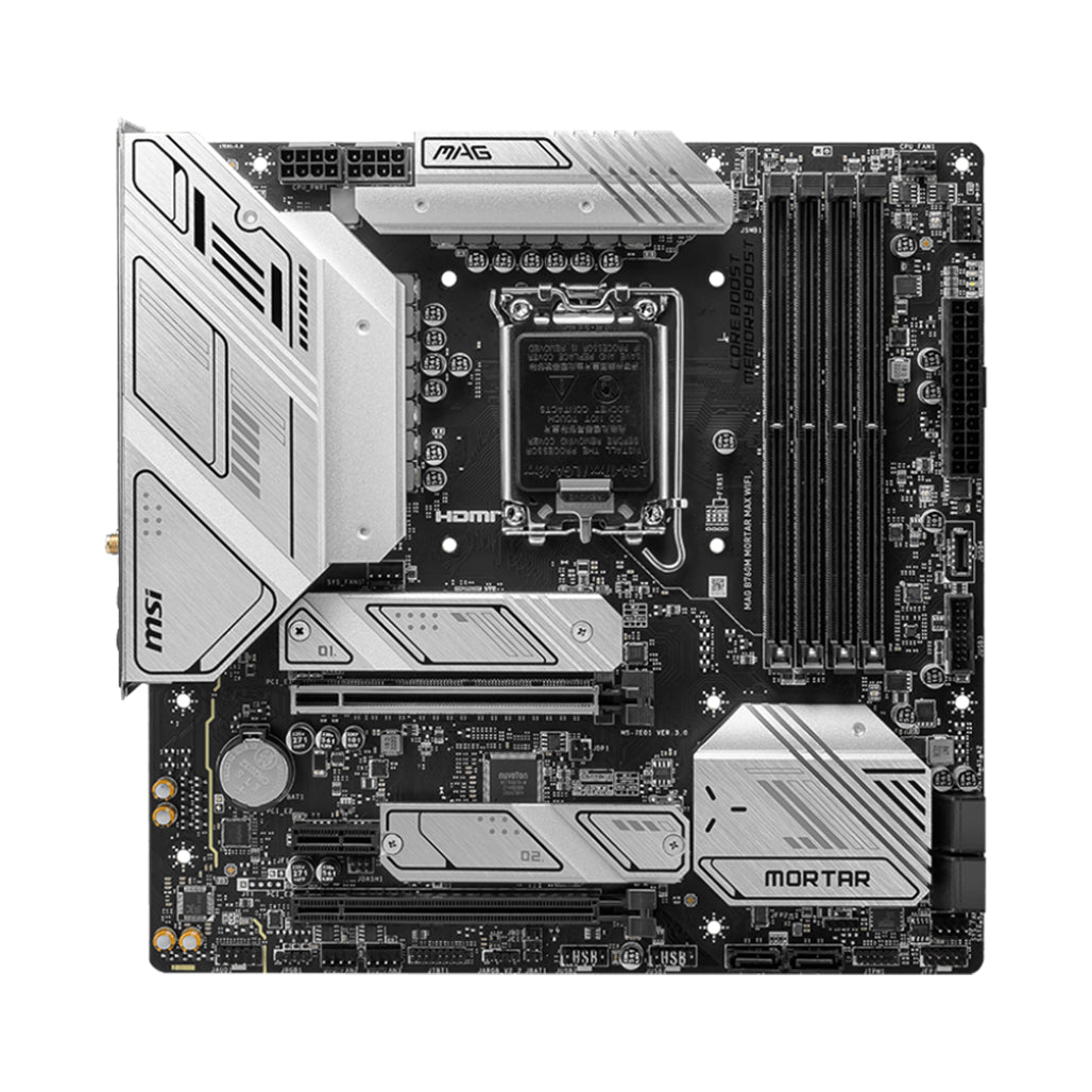 A Photo Of MSI MAG B760M MORTAR MAX WIFI – High-Speed DDR5 Motherboard for Intel 14th Gen