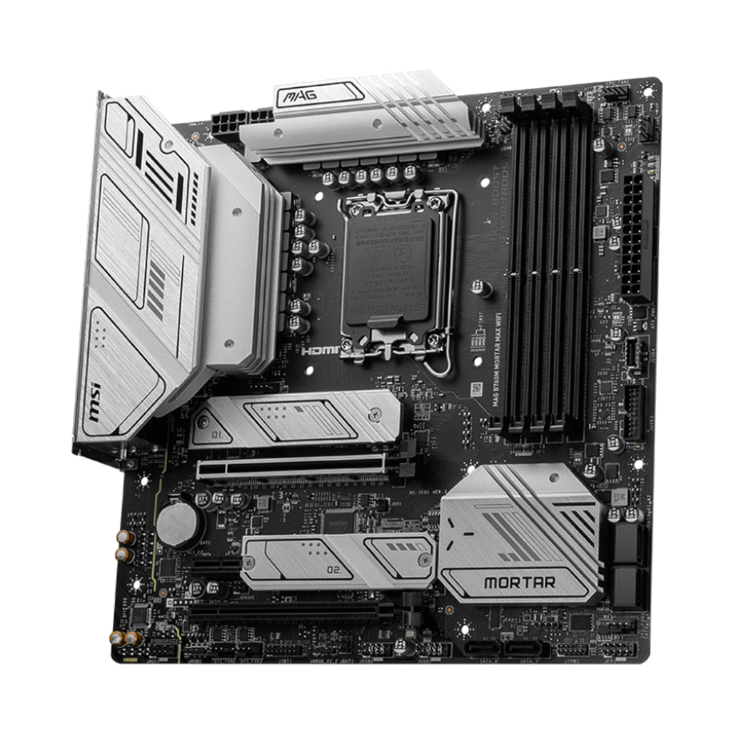 A Photo Of MSI MAG B760M MORTAR MAX WIFI – High-Speed DDR5 Motherboard for Intel 14th Gen