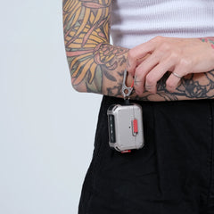 A Photo Of Skinarma MECHA Magnetic Locking Case for AirPods Pro 2 – Retro-Futuristic Protective Shell