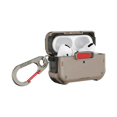 A Photo Of Skinarma MECHA Magnetic Locking Case for AirPods Pro 2 – Retro-Futuristic Protective Shell