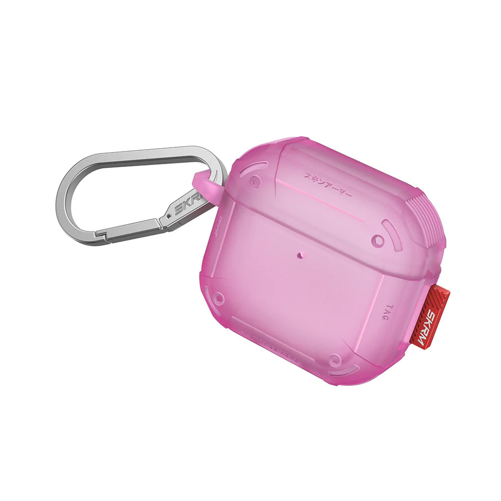 A Photo Of Skinarma MECHA CE AirPods 4 Case – Durable Retro-Futuristic Protection with Enhanced Grip & Wireless Charging Support