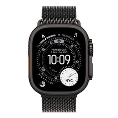 A Photo Of Apple 49mm Black Titanium Milanese Loop Band