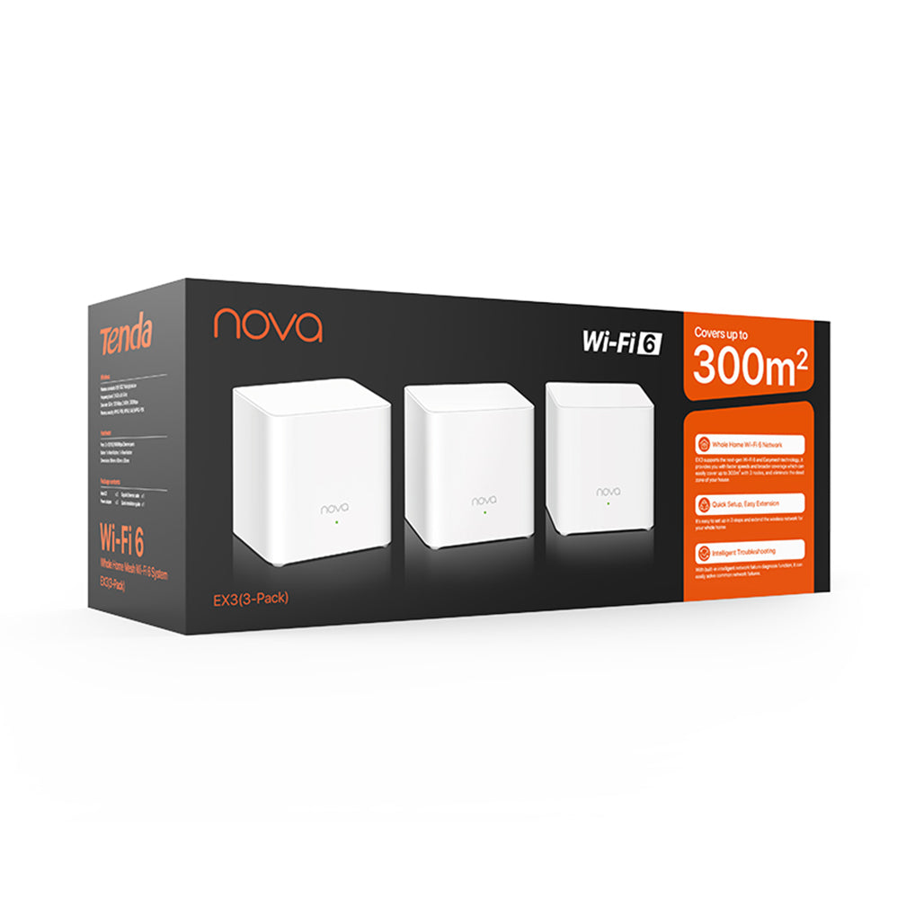 A Photo Of Tenda MX3 - AX1500 Wi-Fi 6 Mesh System (3-Pack)