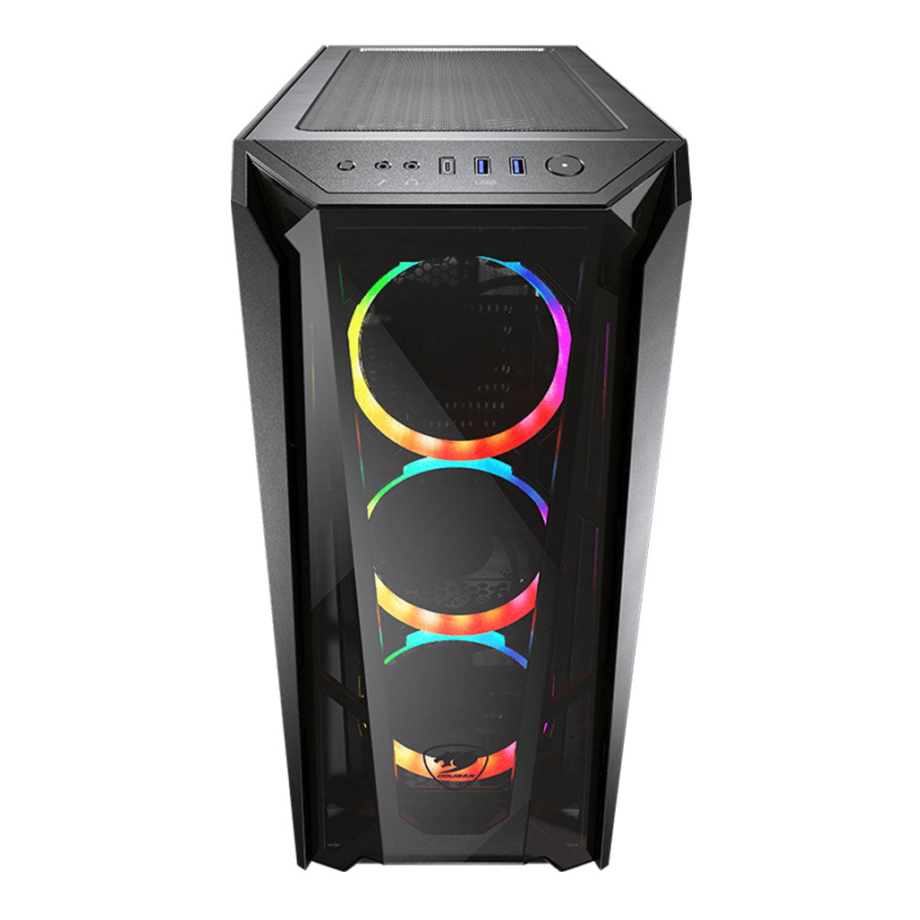 A Photo Of Cougar MX660-T RGB Mid-Tower Case – High-Performance with Advanced ARGB Lighting and Vertical GPU Support