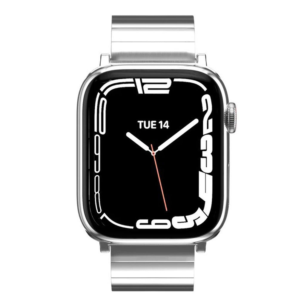 A Photo Of Mageasy Maestro Magnetic Stainless Steel Band for Apple Watch 42mm/44mm/45mm/49mm - Silver Chain Strap