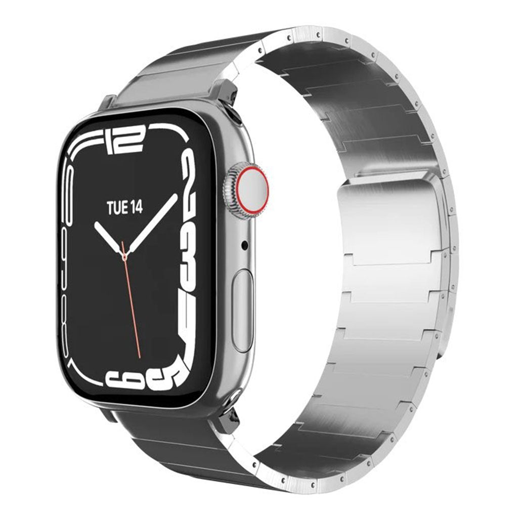 A Photo Of Mageasy Maestro Magnetic Stainless Steel Band for Apple Watch 42mm/44mm/45mm/49mm - Silver Chain Strap