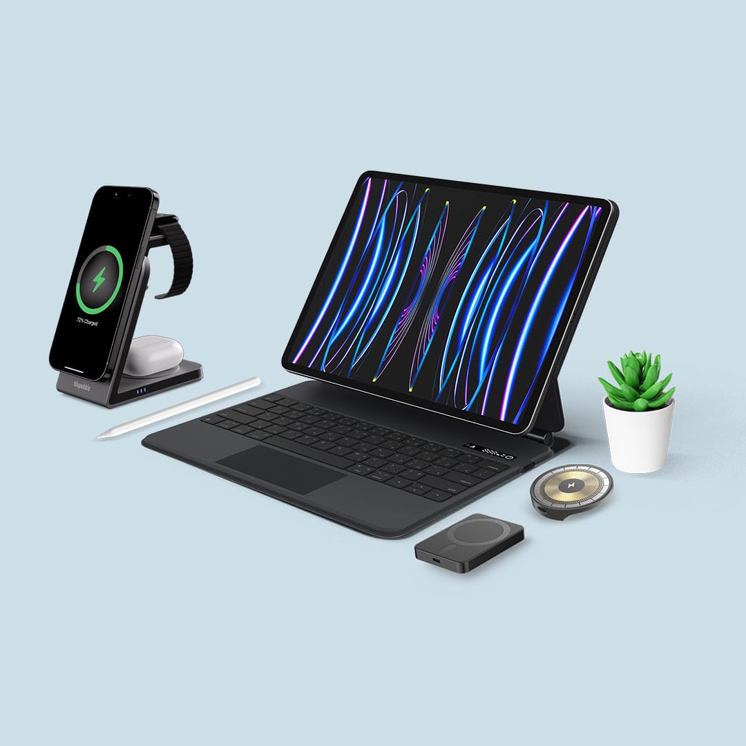 A Photo Of Blupebble Magic Folio with Trackpad English and Arabic Keyboard for iPad Pro 12.9 Inch