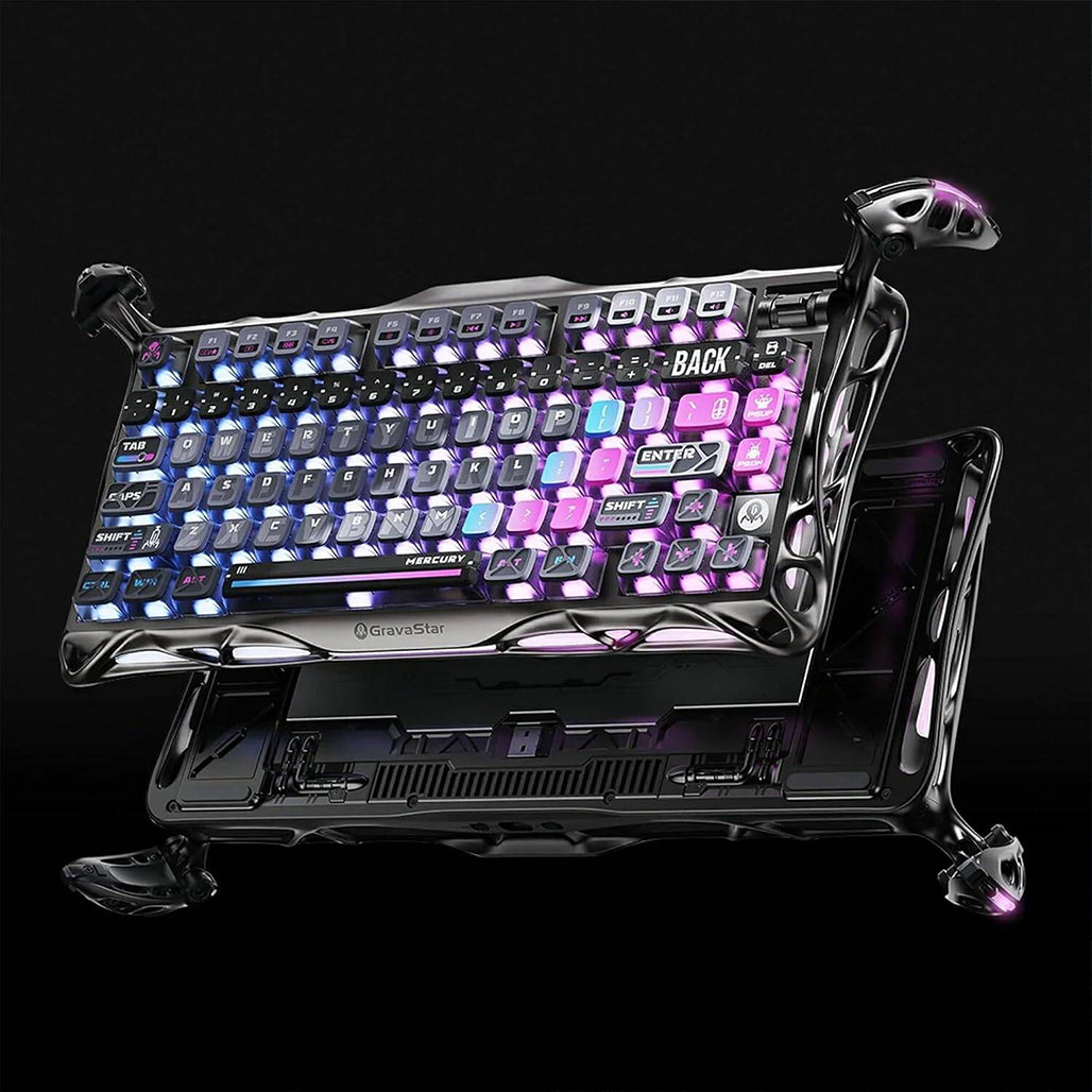 A Photo Of GravaStar Mercury K1 Pro Cyberpunk Edition – 75% Wireless Mechanical Gaming Keyboard with RGB & Tri-Mode Connectivity
