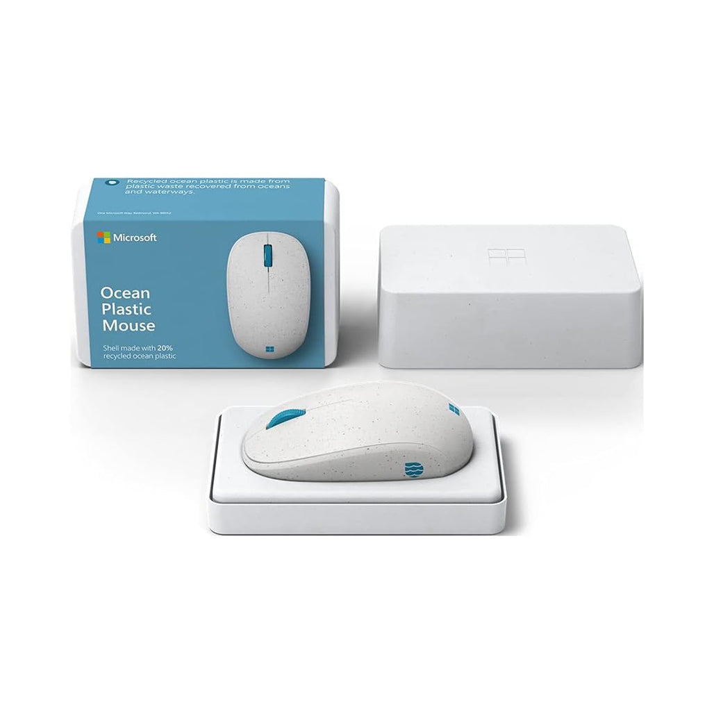 A Photo Of Microsoft Ocean Plastic Mouse - White | Eco-Friendly Design