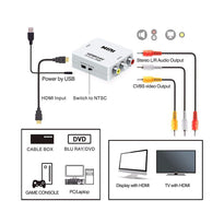 Mini HDMI to AV Up Scaler 1080P HD Video Converter - White