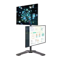 KALOC/ZENO MT602 Adjustable Vertical Dual Monitor Arm for 17 to 27" Screens – Tilt, Swivel, Rotate, and Hidden Cable Management