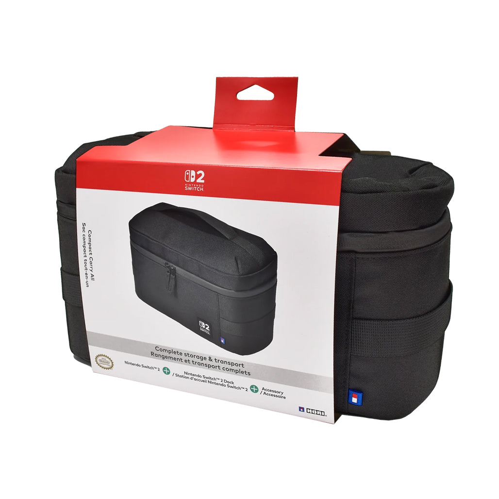 A Photo Of HORI Compact Travel Carry Bag (Black) – For Nintendo Switch 2, Switch & OLED | Official Nintendo® Case