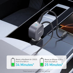 A Photo Of Anker Nano 75W USB-C Car Charger with Built-In Retractable Cable – High-Speed Charging for On-the-Go Power