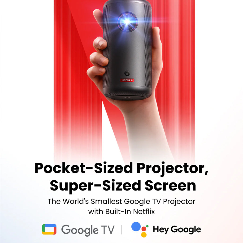 A Photo Of Nebula Capsule 3 - 1080p Mini Google TV Projector