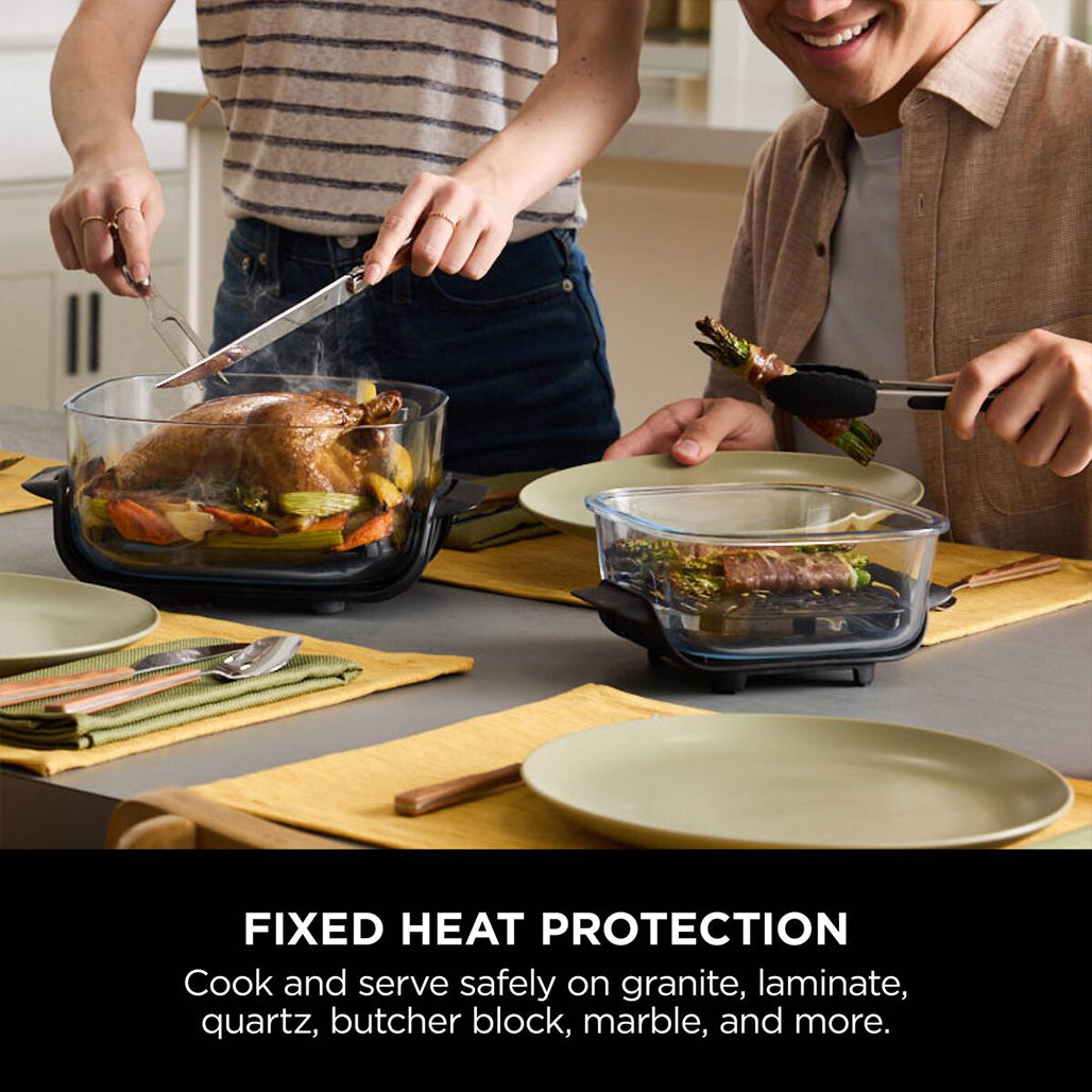 A Photo Of Ninja Crispi 4 in 1 Portable Glass Air Fryer 3.8L 1700w - Cyber Space