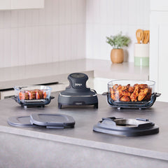 A Photo Of Ninja Crispi 4 in 1 Portable Glass Air Fryer 3.8L 1700w - Cyber Space