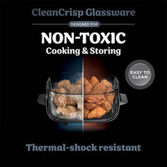 A Photo Of Ninja Crispi 4 in 1 Portable Glass Air Fryer 3.8L 1700w - Cyber Space