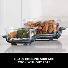 A Photo Of Ninja Crispi 4 in 1 Portable Glass Air Fryer 3.8L 1700w - Cyber Space