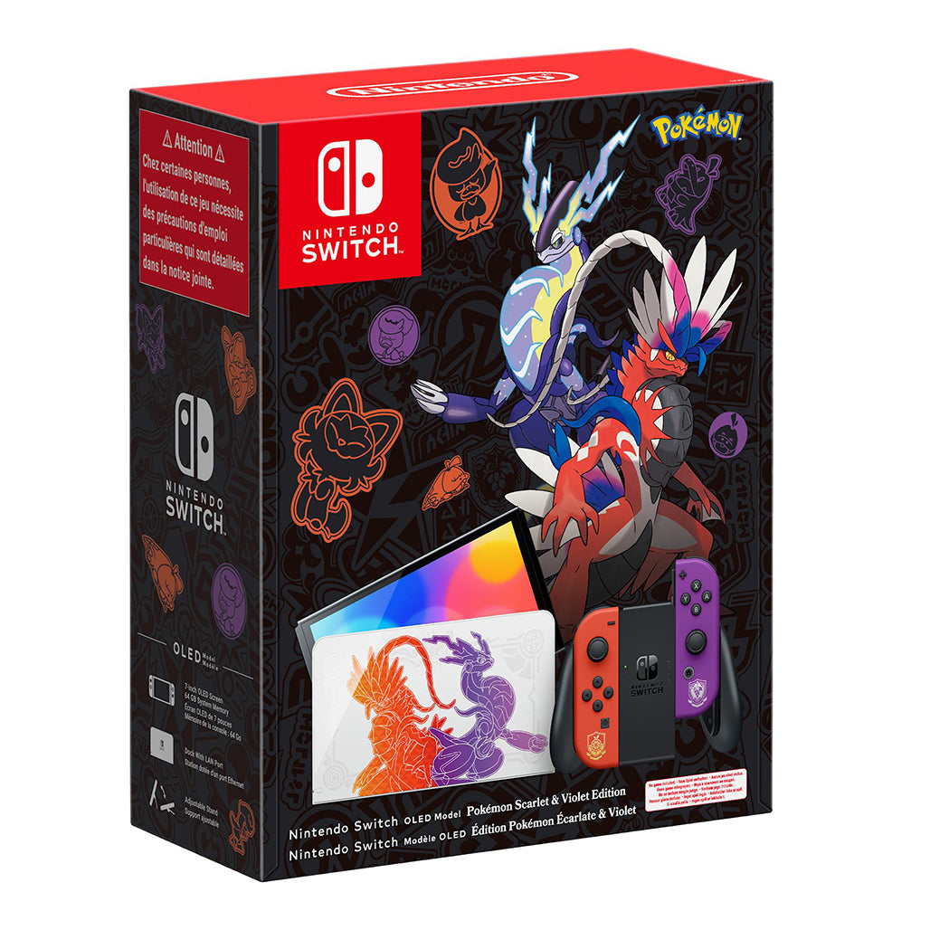 A Photo Of Nintendo Switch™ OLED Model – Pokémon™ Scarlet & Violet Edition with Legendary Pokémon Art and OLED Screen