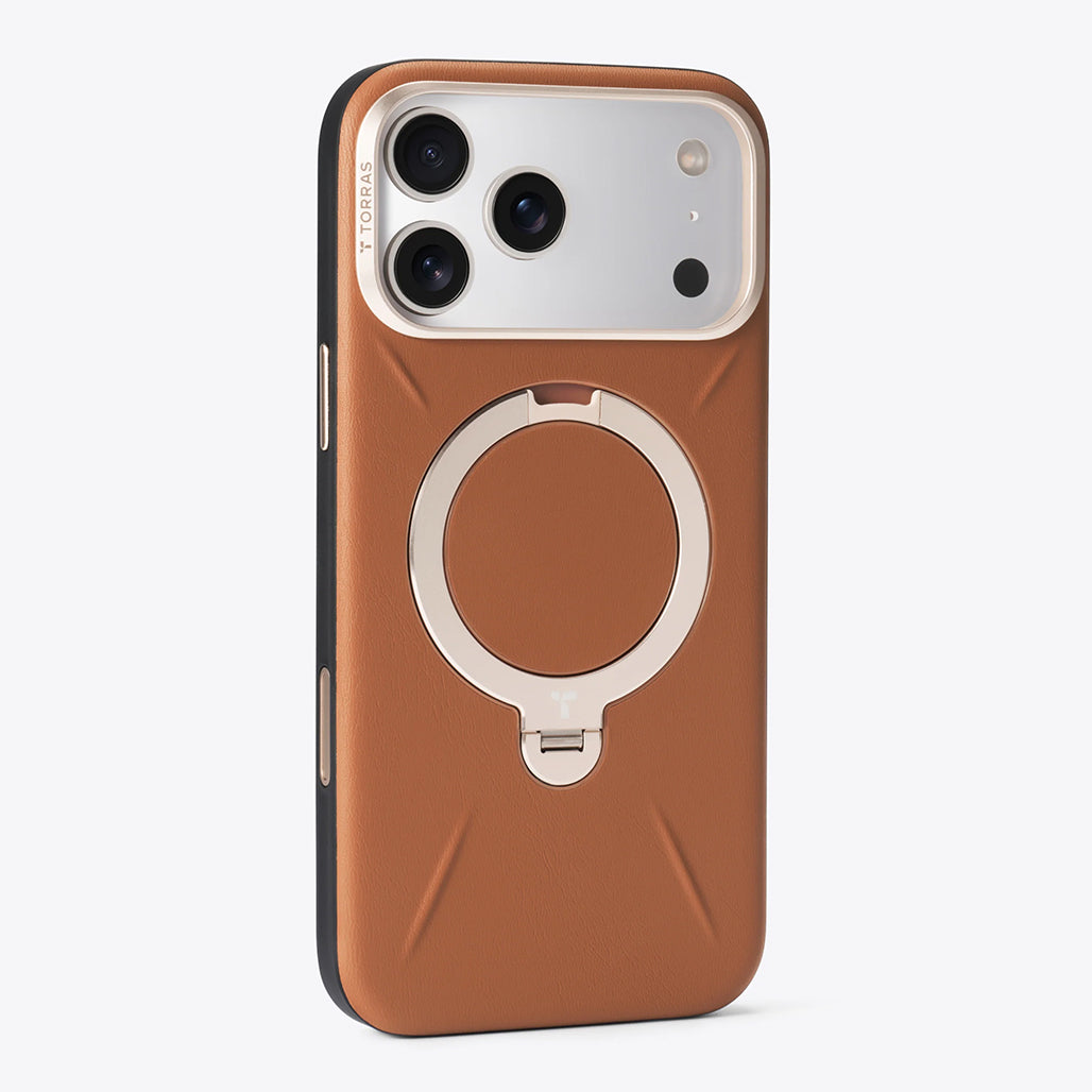A Photo Of Torras Ostand Q3 VegSkin Case with 360° Spin Stand for iphone 17