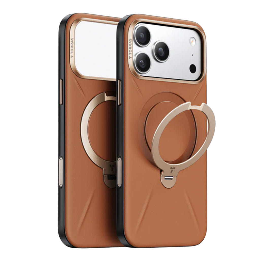 A Photo Of Torras Ostand Q3 VegSkin Case with 360° Spin Stand for iphone 17