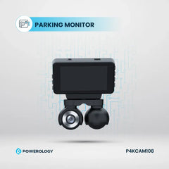 A Photo Of Powerology Dual Lens 4K Dash Camera with Night Vision & Parking Monitor – Black