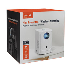 A Photo Of Porodo 720P Projector Android 9 - White