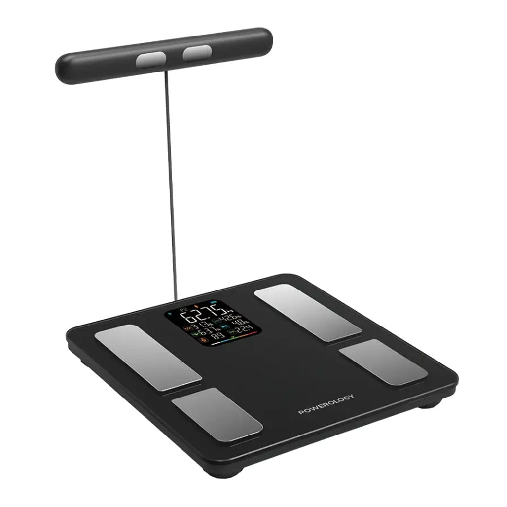 A Photo Of Powerology Advanced Precision Smart Scale – Black | Smart Body Composition Analyzer
