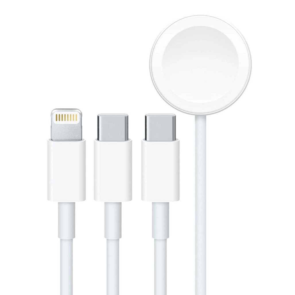 A Photo Of Porodo PB-AWLCC-WH All-in-one Cable USB-C to Lightning Type-C Watch Charger