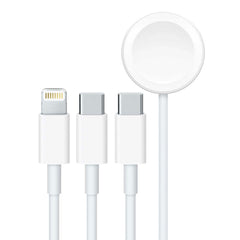 A Photo Of Porodo PB-AWLCC-WH All-in-one Cable USB-C to Lightning Type-C Watch Charger