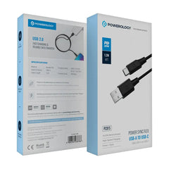 A Photo Of Powerology Power Sync Flex USB-A to USB-C Cable PD 20W