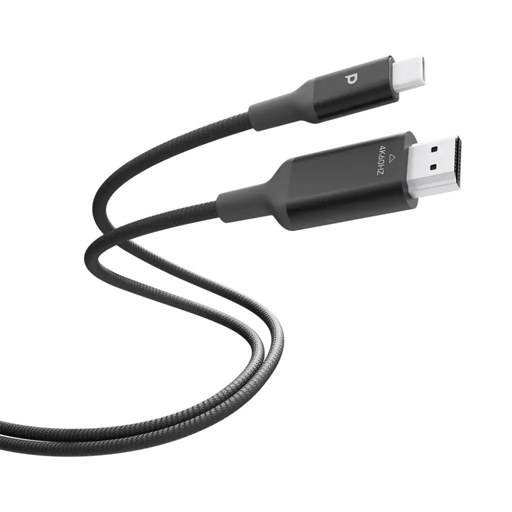 A Photo Of Powerology Power Sync Flex 4K USB-C to HDMI 2m Cable - Gray