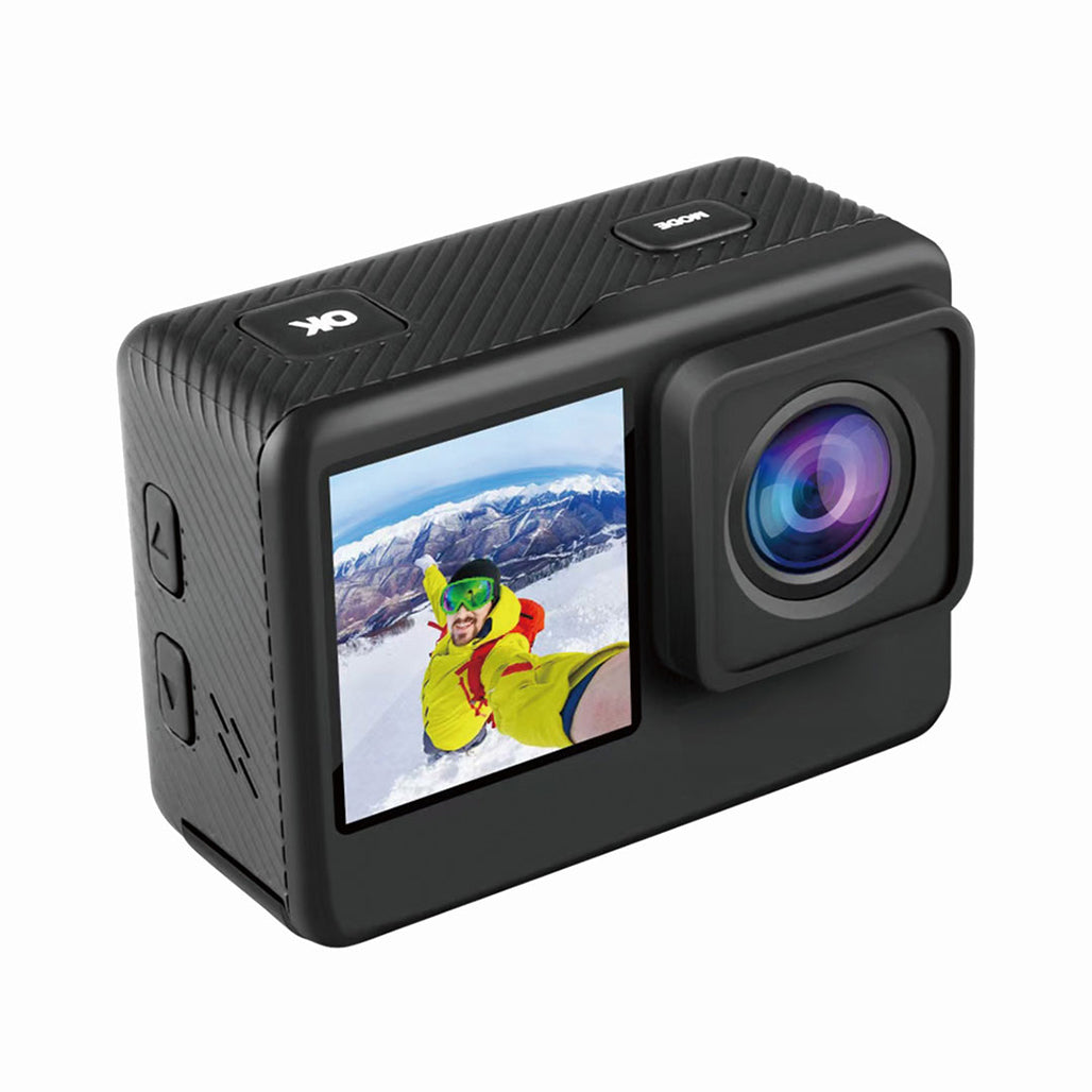 A Photo Of Porodo Lifestyle Waterproof 4K Action Camera 900mAh - Black