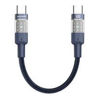 Porodo Braided 60W PD C to C Fast Charging Cable with Transparent Head 35cm