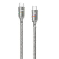 Porodo USB-C to USB-C LED Light Cable - 1.2m Braided Cable for Fast Charging & Data Transfer