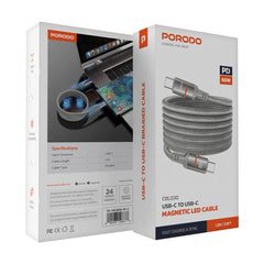 A Photo Of Porodo 60W Type-C to Type-C Magnetic Braided Cable