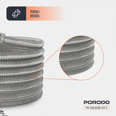 A Photo Of Porodo 60W Type-C to Type-C Magnetic Braided Cable