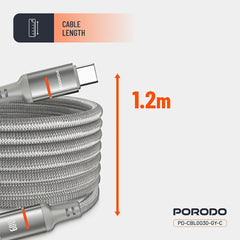 A Photo Of Porodo 60W Type-C to Type-C Magnetic Braided Cable