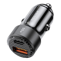 Porodo 50W Dual Port Car Charger PD 20W QC 30W - Black