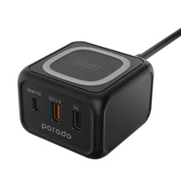 Porodo Desktop Charger - Triple Ports Fast Wireless Charger | PD-FWCH005-BK
