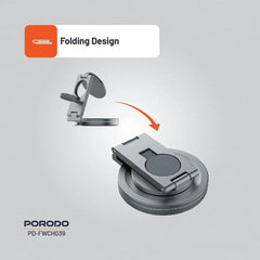 A Photo Of Porodo Rotating Base Three-Device Wireless Charger – Gray