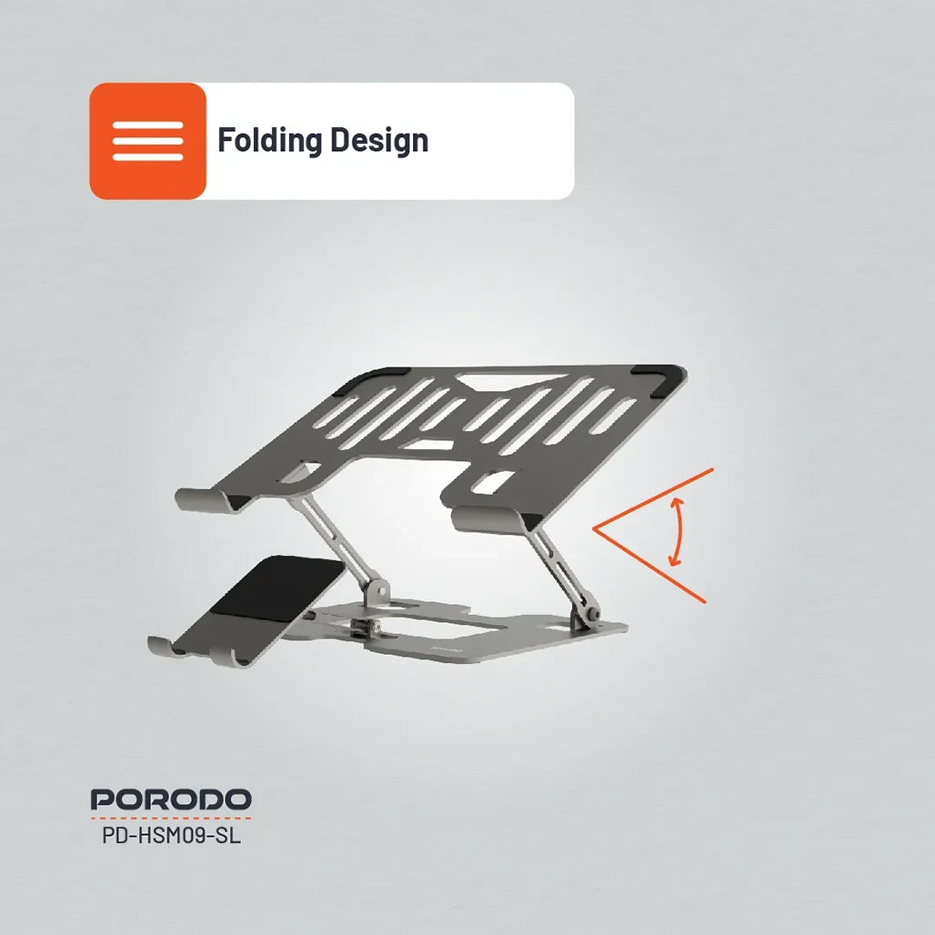 A Photo Of Porodo Smart Folding Multi-Device Stand – Silver
