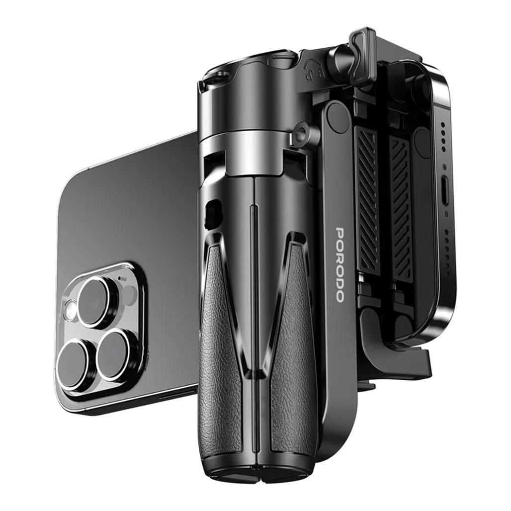 A Photo Of Porodo Foldable Selfie Stick with Extendable Tripod - Compact, Durable, and Wireless for Perfect Shots