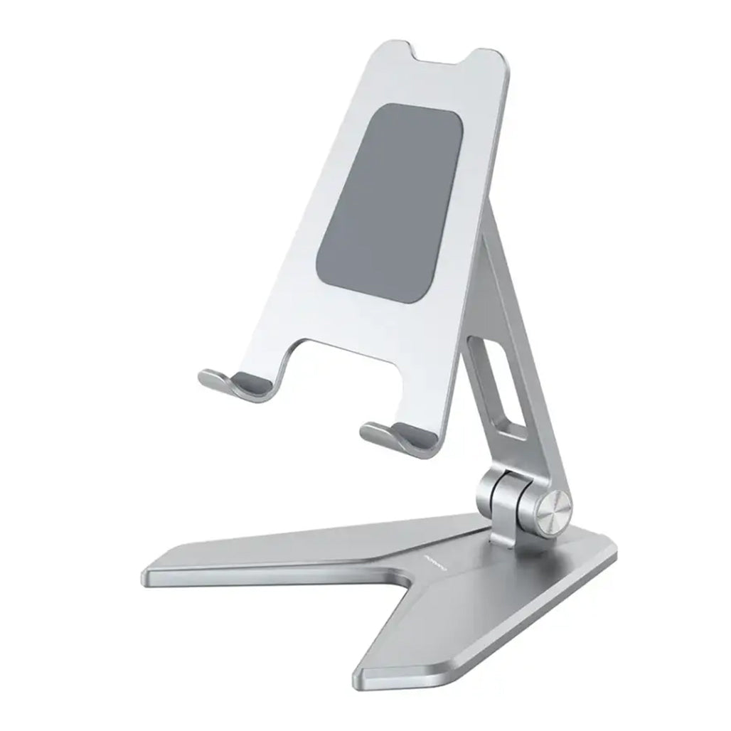 A Photo Of Porodo Silver Aluminum Mobile Stand for 4