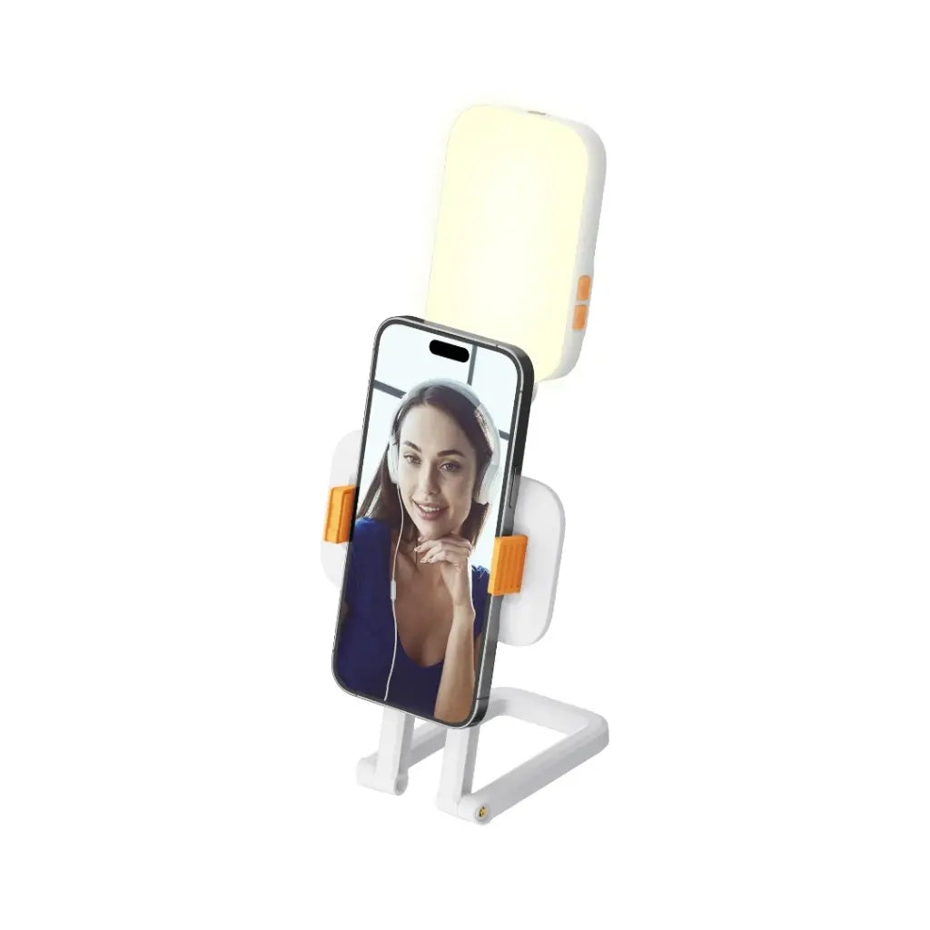 A Photo Of Porodo Phone Stand Fill Light with RGB Lighting and Versatile Design